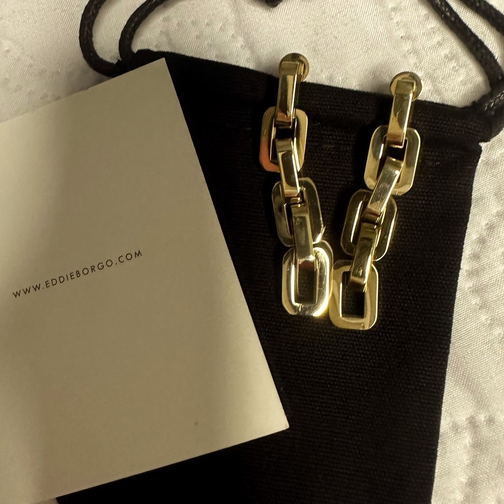 Eddie Borgo supra link drop earrings, finished in 12ct gold